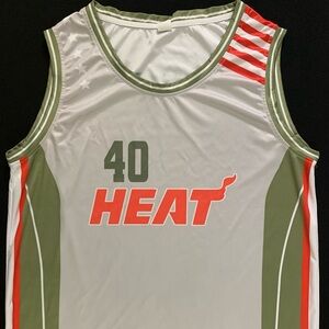 Udonis Haslem Heat #40 Custom Jersey Tank Top Men’s XL Veteran’s Day Military